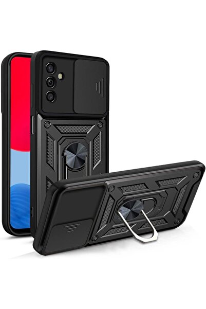 Fibaks Samsung Galaxy A05S Kılıf Kamera Korumalı Sürgülü Yüzüklü Armor Tank K...