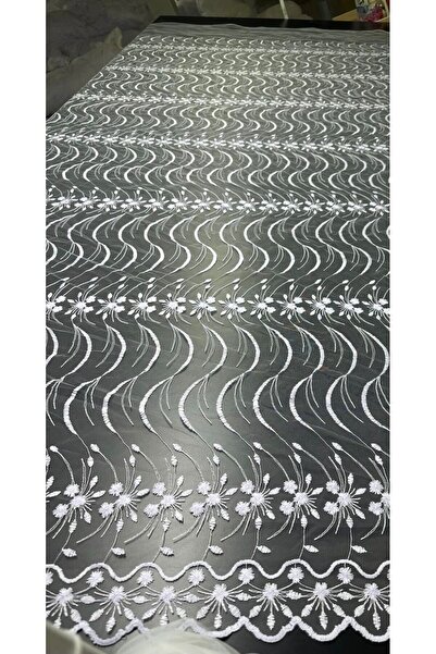 ÇAĞDAŞ 19 Meters Brode Tulle Curtain Seamless Height 280 cm - 8Ht8043