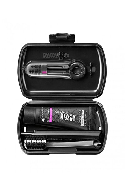 Curaprox CS Black is White Travel set (Karbon Uçlu Fırça + Beyazlatıcı Diş Ma...
