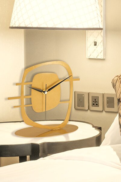 Muyika Design Muyika Maceire Gold Eskitme Metal Dekoratif Masa Üstü Saati 24x...