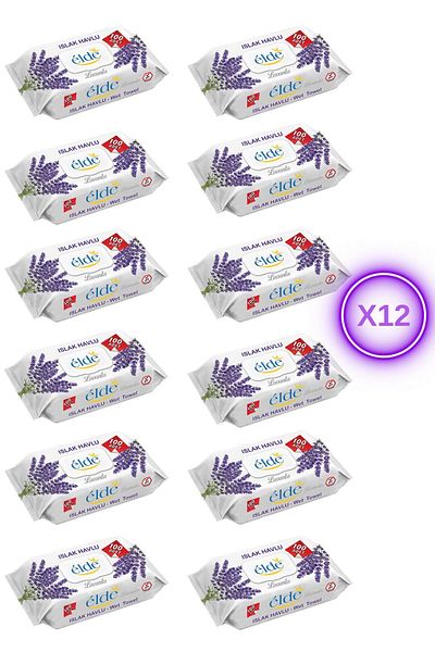 ELDE Lavender 100 Wet Wipes Pack - Leaf Color, 12x100 Pieces Box
