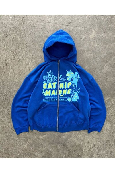 MAYDAY CULTURE سترة بقلنسوة بسحاب للجنسين من Two Thread Raster Straight Cut