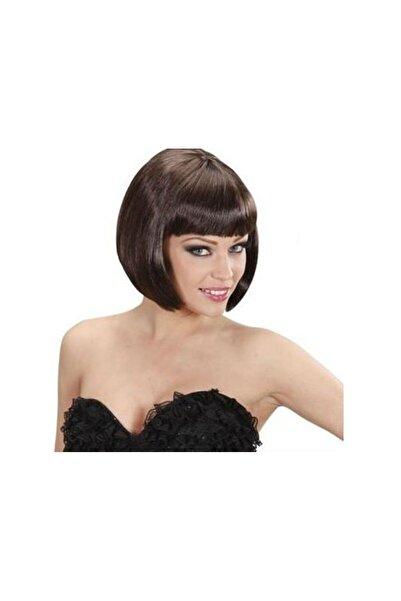 GAT Shop Perucă de petrecere de culoare maro, model scurt și gros, păr fals