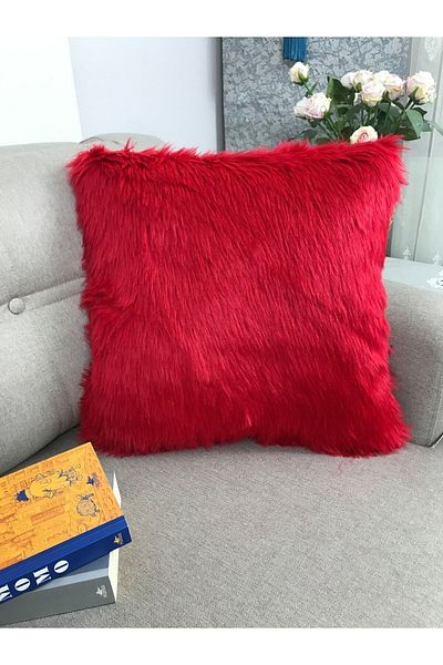 Lostello Home Plush Throw Pillow Pillow Case - Red