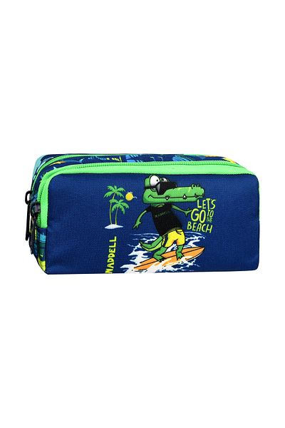 Waddell Black-blue Astronaut Patterned Licensed Pencil Case with 2 Pockets