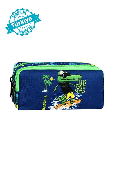 Waddell Black-blue Astronaut Patterned Licensed Pencil Case with 2 Pockets