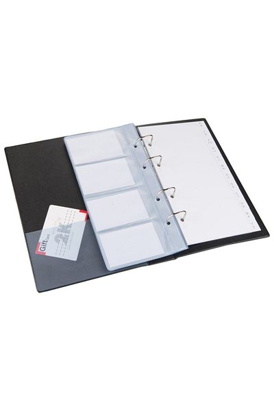2K Biala Mechanism 4 Rows Indexed Business Card Holder with 96 Card Capacity 16.5x26.5 cm