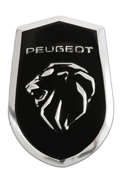 GARDENAUTO Peugeot Logo Yeni Arma 3D METALİZE Sticker Alüminyum 2 Adet Kabartmalı Etiket 3 cm x 4,5 cm
