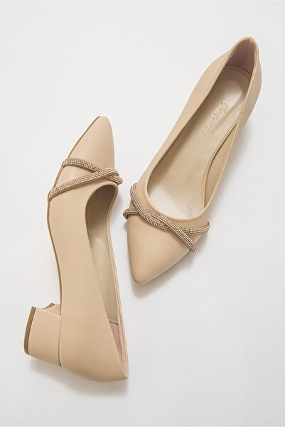 Çaçaroz Ayakkabı Pantofi ocazional clasici, cu bijuterii, cu toc de marime mare