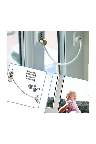 Tuncel Teknik 3-Piece Winlock Steel Rope Window Security Lock