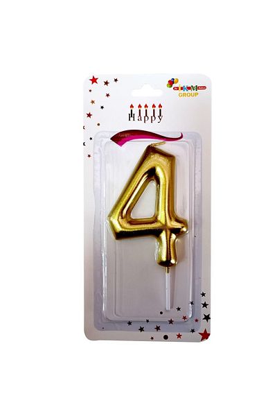 Öz-bal 13.5 Cm Gold Number Candle - Gold Colored Large Size Candle - Birthday and Celebration