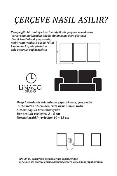 Linacci Üçlü Gold Alüminyum Krem Gül Kurusu Çiçek Metal Çerçeveli Camlı Poster Tablo Seti