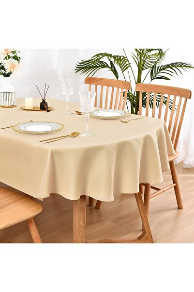 Zeren Home Care-free Liquid-proof Oval Tablecloth