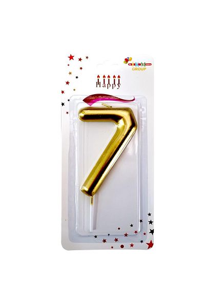 Öz-bal 13.5 Cm Gold Number Candle - Gold Colored Large Size Candle - Birthday and Celebration