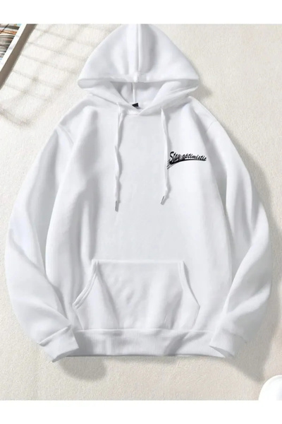 npLStore Великий розмір унісекс худі з капюшоном і принтом Stay