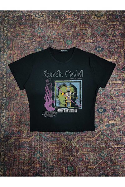 MAYDAY CULTURE Tricou pentru bebeluși cu guler rotund cu imprimeu suprapus pe...