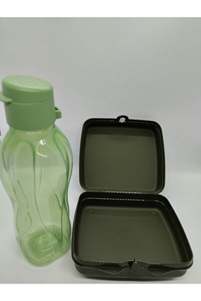 Tupperware 500 ml Eco Water Bottle and Nutrition Container - Khaki Green