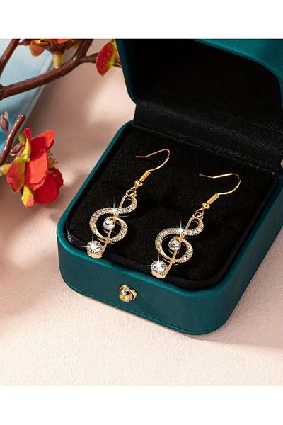 Beyna Music Themed Crystal Earrings Symbol
