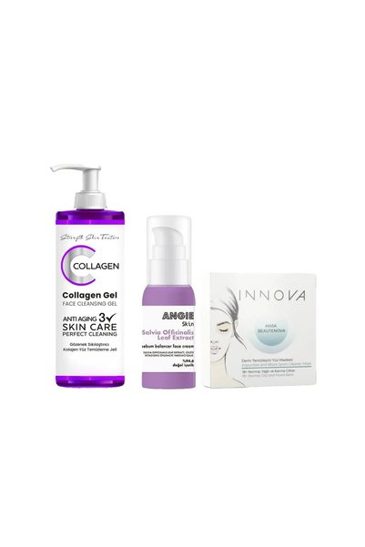Angie Nourishing Face Cream 50ml & Face Washing Gel 150 ml & Face Purifying M...
