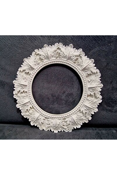 morlalem m Yaprak Kabartmalı 24cm Yuvarlak Çerçeve Silikon Kalıp K-1103