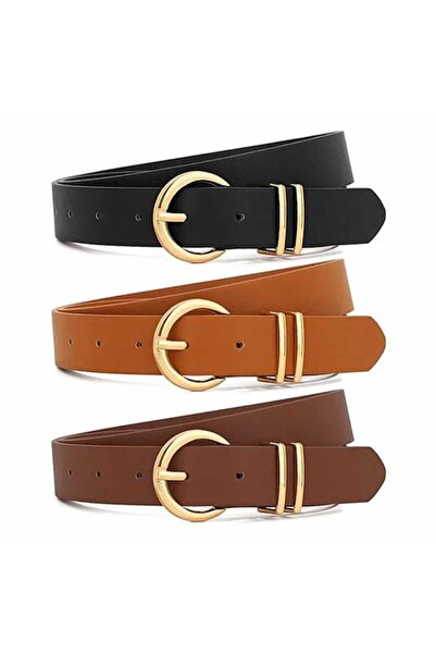modaes butik 3'lü set Gold Tokalı Kadın Kemer