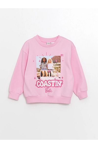 LC Waikiki Lcw Eco - Pink Lilac Girl's Sweatshirt, Crew Neck, Long Sleeve