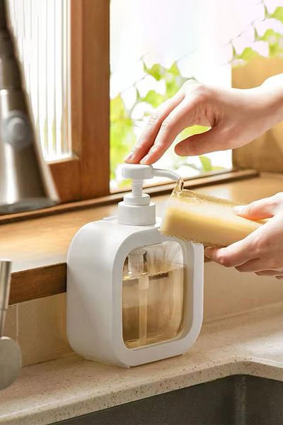 Alacarte 500 ml Λευκός Πάγκος Διακοσμητικός Διανομέας Σαπουνιού Μπάνιου και Κουζίνας Δοχείο απορρυπαντικού