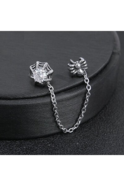 Viking سلسلة قوطية من حجر الزركون مع إكسسوارات عنكبوت، أقراط من الفولاذ المقاوم للصدأ وغير القابل للتلطيخ 316l