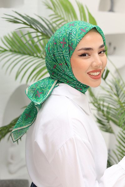 Silk Home Eșarfă cu model busolă din bumbac moale