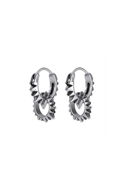 Viking Punk 316L Gothic Stainless Anti-Tarnish Steel Earrings - with Barbed a...