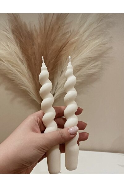 MUMBOX 2'li Burgu Spiral Model Mum Kokulu Beyaz Renk