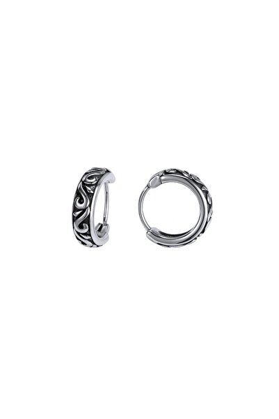 Viking Tribal Desenli Antik Tasarım Oval Halka Paslanmaz & Kararmaz 316L Çeli...
