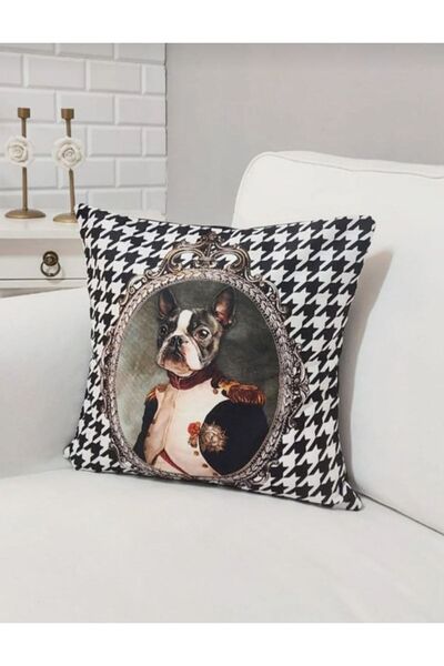 KIRLENT EV Dog General Boston Terrier Goose Feet Pattern Throw Pillow Cover