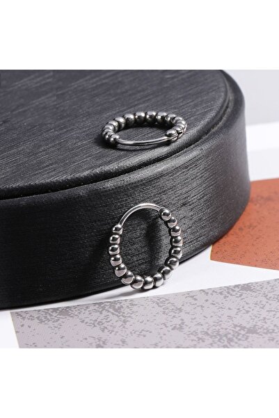 Viking 316L Steel Gothic Earrings - Beaded Thin Hoop Design, Lightweight Stai...