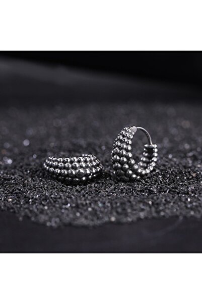 Viking Büyük Boncuklu Halka Tasarım Geniş Butik Paslanmaz & Kararmaz Vintage 316l Çelik Küpe