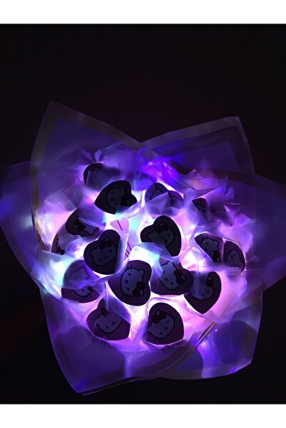 EK PAZARLAMA Led Işıklı Hello Kıtty Çiçek Buketi 15 Li