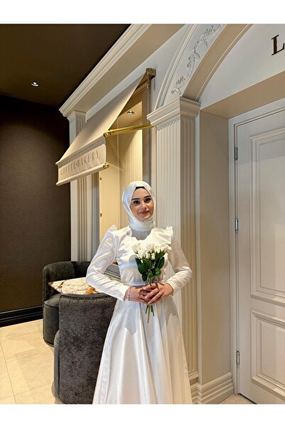By Atelier White Sarah Hijab Evening Dress