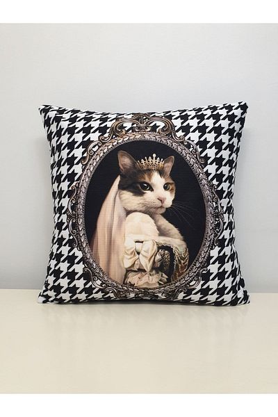 KIRLENT EV Κάλυμμα μαξιλαριού με μοτίβο Princess Cat Goose Feet