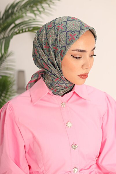 Silk Home وشاح منقوش بوصلة من القطن الناعم