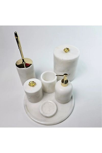 ege gross White Marble Bathroom Set 7Li/Marble Bathroom Set