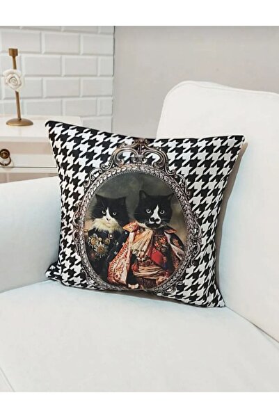 KIRLENT EV Lieutenant Cats Goose Foot Pattern Throw Pillow Cover