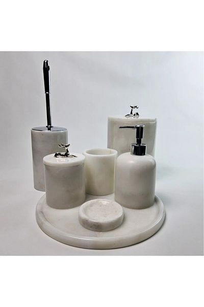 ege gross White Marble Bathroom Set 7Li/Marble Bathroom Set