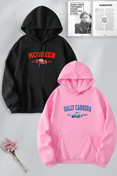 darkopia Sevgili Çift Kombini McQueen ve Sally Yaz ıBaskılı Özel Tasarım Kapü...