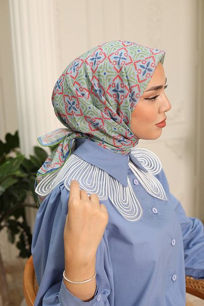 Silk Home Eșarfă cu model busolă din bumbac moale