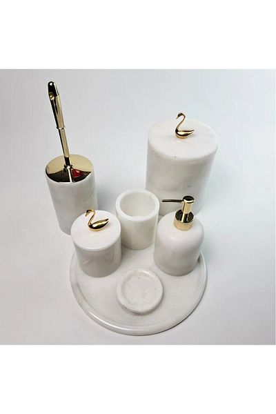 ege gross White Marble Bathroom Set 7Li/Marble Bathroom Set