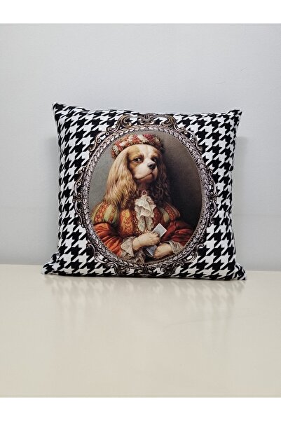 KIRLENT EV POKER DOG & LADY POKER ( COMBINATION OF 2 ) GOOS FOOT PATTERN CUSHION COVER