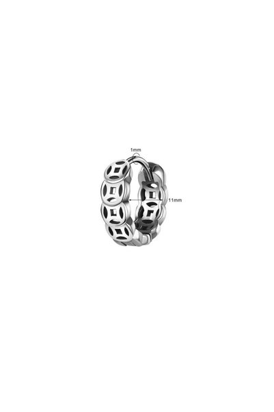 Viking Special Design Perforated Hoop Stainless & Tarnish Resistant Gothic 316L Steel Unisex Earrings