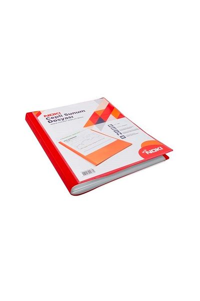 Noki A4 Red Presentation File - 100 Pieces, Pocketed