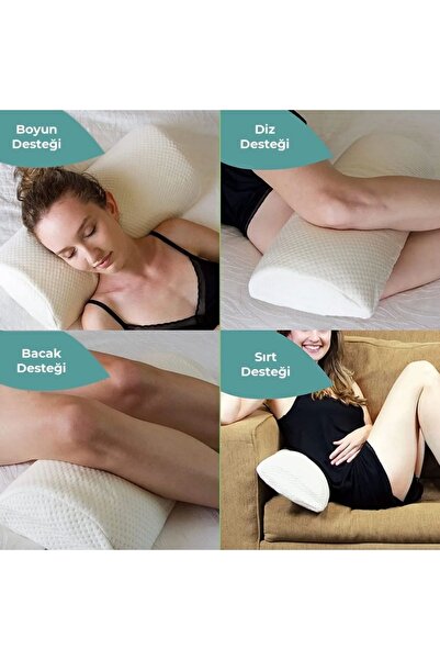 KIRLENT EV Visco Ortopedik Horlama Yastığı Çok Amaçlı Yastık Silindir Yastık ...