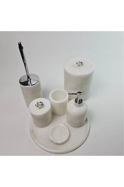 ege gross White Marble Bathroom Set 7Li/Marble Bathroom Set